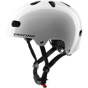 Cratoni Unisex Jeugd C-Mate helm, wit glanzend, S