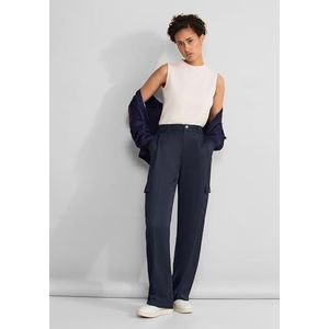 STREET ONE Rechte pijpen, satijn, casual fit, blauw (deep blue), 46W x 32L