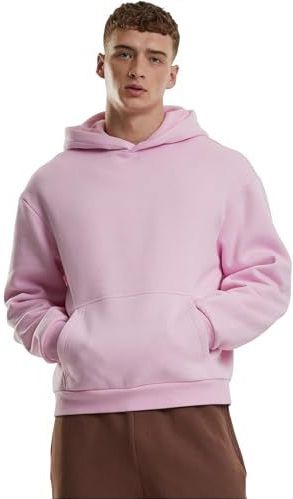 Urban Classics Fluffy Hoody, casual hoodie voor heren, oversized fit, maten S-5XL, softpink, 3XL