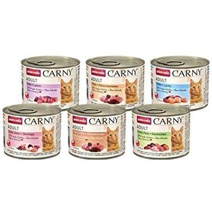 animonda Carny Volwassen kattenvoer, nat voer voor volwassen katten, gevogeltemix, 6 x 200 g
