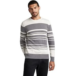 G-STAR RAW Heren Stripe Ronde Hals Trui Sweater, meerkleurig (Nimbus Cloud/Granite Stripe C706-C992), S
