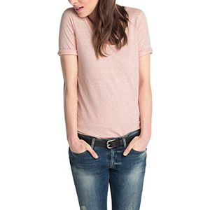Esprit EDC linnen T-shirt, effen kleur, korte mouwen, dames - oranje - 44