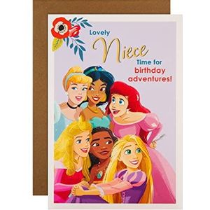 Hallmark Verjaardagskaart voor nichtje - Disney Princess Design met Stickervel