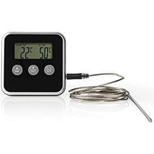 Vleesthermometer - Alarm / Timer - LCD-Scherm - 0 - 250 °C - Zilver / Zwart