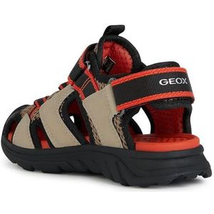 Geox J Airadyum BO Sandalen voor jongens, Dk Beige Rood, 24 EU