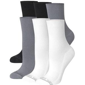 Hanes Originals Supersoft Mid Crew sokken, halfgevoerd, 6 paar sokken, wit/weelderige tuin, 37-42 EU (verpakking van 6 stuks), Wit/weelderige tuin, 37-42 EU