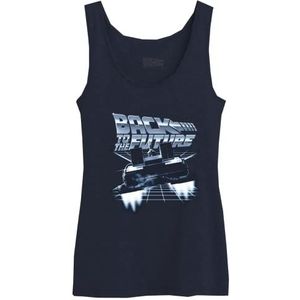 Retour vers le Futur Flying Car WOBAFUDTK003 tanktop voor dames, marineblauw, maat XXL, Marine, XXL