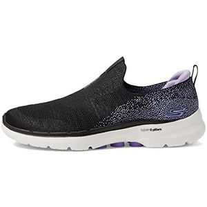 Skechers Go Walk 6-Glimmering Sneaker voor dames, Zwarte lavendel, 38 EU