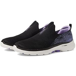 Skechers Go Walk 6-Glimmering Sneaker voor dames, Zwart, 37.5 EU