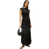 Tommy Hilfiger - Rib Midi Fit & Flare - Damesjurk - Zwart