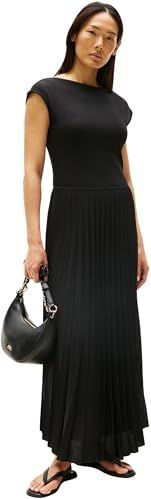 Tommy Hilfiger - Rib Midi Fit & Flare - Damesjurk - Zwart