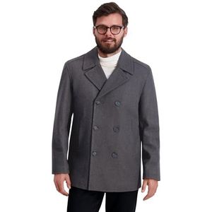Nautica Grote en lange Melton double-breasted peacoat voor heren, houtskool, M