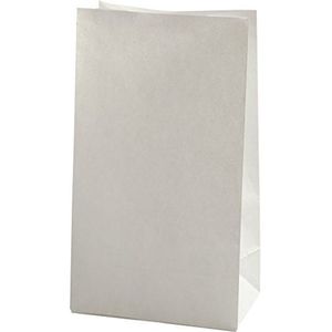 Papieren draagtassen, afmetingen 15 x 9 x 27 cm, 46 g, wit, 100 stuks
