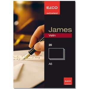 Elco James Velin kaarten met buffetrand A6 280 g/m2 karton met 20 stuks