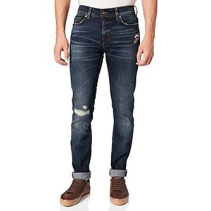 7 For All Mankind Ronnie Shook Up Blue Jeans voor heren, Donkerblauw, 30W / 30L