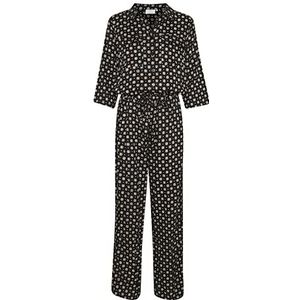 KAFFE Jumpsuit voor dames met 3/4 mouwen en brede pijpen