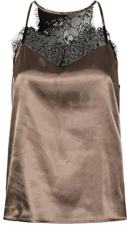 Pieces - JAHARA - Spaghetti Top - Effen - Regular Fit - Satijn met Kant