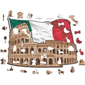 Iconic Puzzles, Colosseum, 100% eco-duurzame houten puzzel, maat L, 500 stukjes