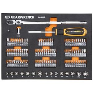 GEARWRENCH 105 Stuk 1/4 ""Drive Slim Head Mechanics Tool Set in Foam Storage Tray - GWMSMBS01