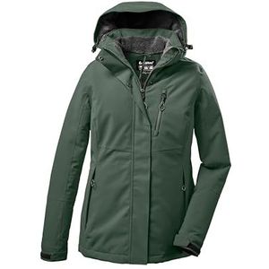 killtec Dames functionele jas met afritsbare capuchon KOW 170 KG WMN JCKT, groengrijs, 18, 38030-000