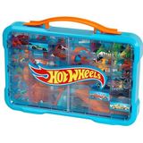 Theo Klein 2408 Hot Wheels verzamelkoffer met vitrine I Ruimte voor 54 auto's I Oplichtend Hot Wheels logo I Met praktische draaggreep I Speelgoed voor kinderen vanaf 3 jaar