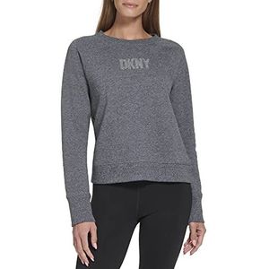 DKNY Sweatshirt voor dames, zwart gemêleerd, M
