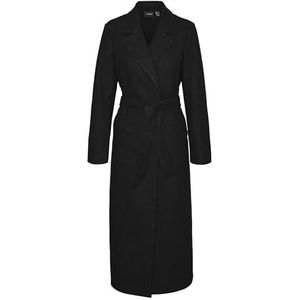 VERO MODA Vmfortuneaya Xtra Long Coat Ga Boo Lange jas voor dames, zwart, XS