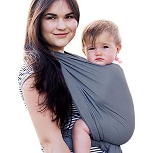 Hoppediz Babydraagdoek vanaf de geboorte, pasgeboren tot peuters, 100% katoen, ultralichte zomerdoek, Hamburg stone 5,40 m
