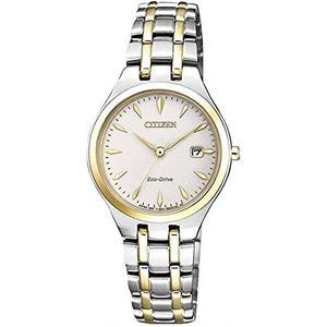 CITIZEN Dames analoog Solar horloge met roestvrij stalen armband EW2484-82B, Mehrfarbig, Armband