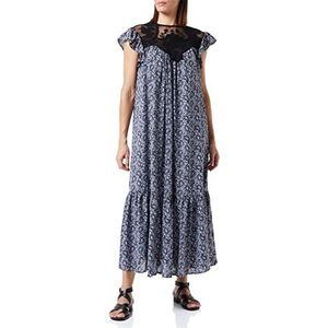 usha FESTIVAL Maxi-jurk voor dames met all-over print Carnea-jurk, Zwart meerkleurig., M