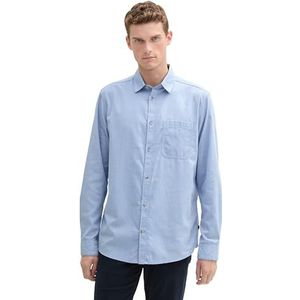 TOM TAILOR heren overhemd, 36658 - Mid Blue White Structuur, XXL