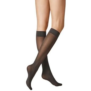 KUNERT Dames kniekousen Velvet 40 drukvrije band 40 DEN, antraciet 0980, 35-38 EU