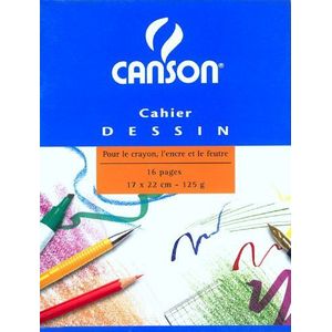 CANSON 200027108 tekenblok, blanco, 125 g/m2