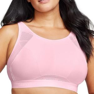 Glamorise Vrouwen Plus Size No-Sweat Mesh Sport BH Draadloos #1068, roze, 90C