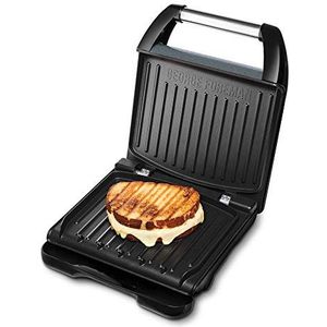 George Foreman Family Steel Contactgrill (Panini- en Sandwichgrill, 28 x 17 cm grilloppervlak, Roestvrij Staal) 25041-56