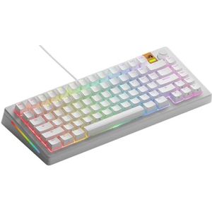 Glorious Gaming GMMK 3 Rapid Trigger Keyboard, hall effect, 8K polling rate, MX-mechanische & -magnetische switches, hotswappable 75%, pakkingsysteem, doubleshot PBT-keycaps, Amerikaanse QWERTY, Wit