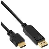 InLine compatible DisplayPort zu HDMI Konverter Kabel, schwarz - 5m