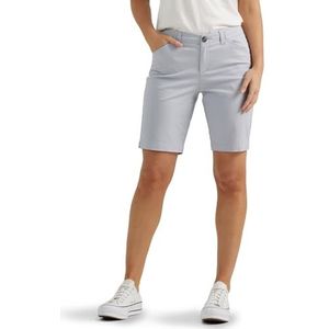 Lee Petite Regular Fit Chino Bermuda Short voor dames, Materiaal Grijs, 30