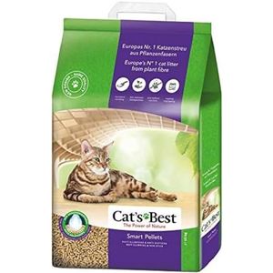 Cat's Best Smart Pellets, 100% plantaardige kattenbakvulling, innovatieve klonterstrooisel voor katten van anti-aanbakkerende actieve houtvezels, stopt het uitdragen, 10 kg/20 l