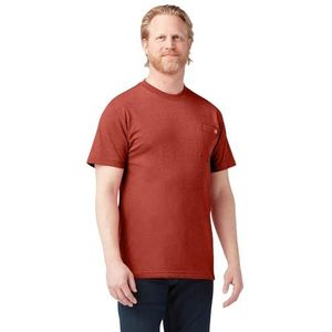 Dickies Men's Tall Short Sleeve Heavyweight Heathered Crew Neck Tee Big, Rustic Red Single Dye, 3X