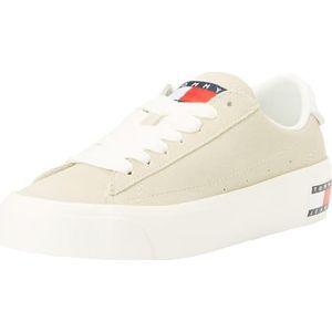 Tommy Jeans Dames Tjw Vulc Flatform Suede Sneaker, gebleekte steen, 37 EU