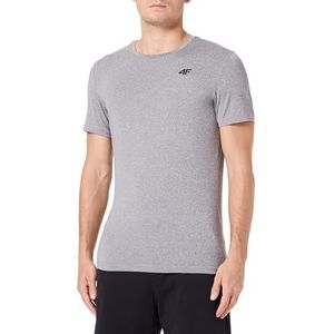 4F T-Shirt FNK M449 Cold Light Grey Melange heren XXXL, Koud lichtgrijs gemêleerd, 3XL