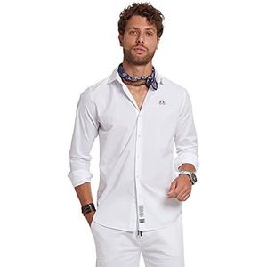 La Martina - Shirt van elastisch katoen, slim fit, optisch wit, man, Optiek Wit, S