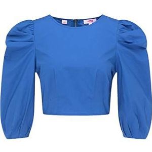 swirlie Crop-blouse voor dames, blauw, M