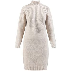 SANIKA Gebreide damesjurk met lange mouwen midi 15625011-SA01, lichtbeige, XL/XXL, gebreide jurk met lange mouwen midi, XL/XXL