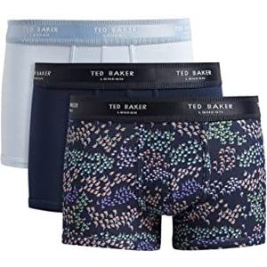 Ted Baker Heren Trunks (Pack van 3), Blauwe mist/marineblauw/Pacita Navy, S