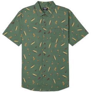 Hurley One and Only Lido Stretch SS Overhemd voor heren, Schildergroen, XL