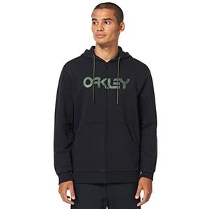Oakley Teddy sweatshirt met volledige rits voor heren, Zwart/Core Camo, L