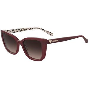 MOSCHINO LOVE MOL073/S zonnebril, rood patroon, 54 voor dames, patroon, rood, 54