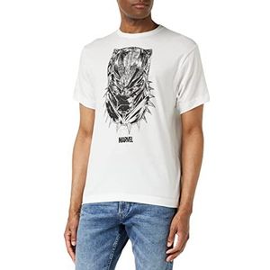 Black Panther Heren Masker T-Shirt - wit - M